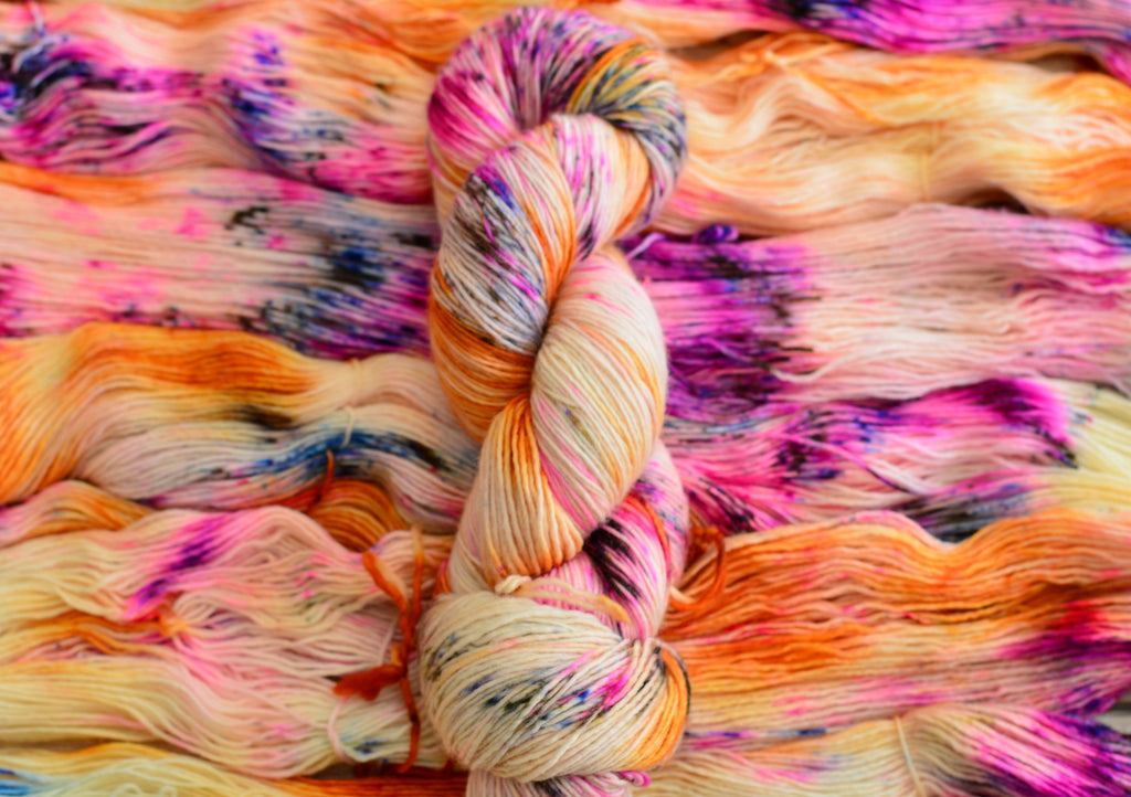 'Fiesta' 100% Superwash Merino Wool Yarn, Single Ply, Fingering Weight, 437 Yards, 100 Grams