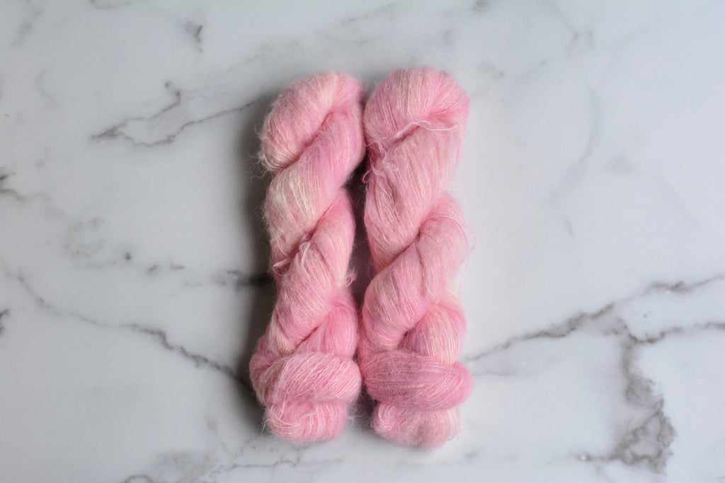 'Cotton Candy'- 74% Baby Suri Alpaca, 26% Silk  328 yds/50g skein