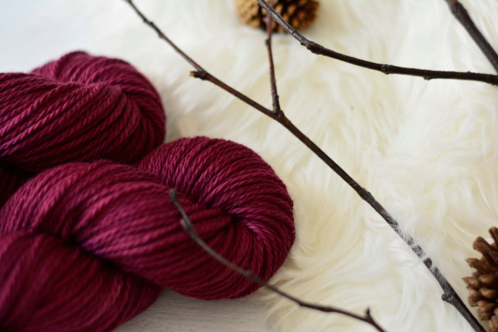 'Aubergine' - Aran/Worsted Superwash Merino Wool Yarn, 181 Yards, 100 grams