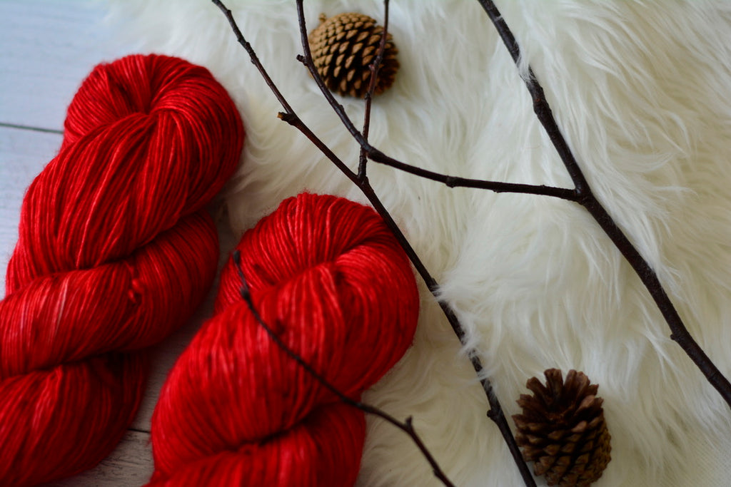 'Poison Apple' - 100% Superwash Merino Wool Yarn, Single Ply, Fingering Weight, 437 Yards, 100 Grams
