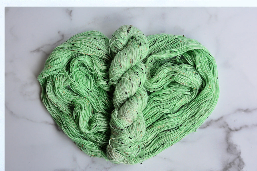 'Spearmint'- 85% Superwash Bluefaced Leicester Wool, 15% Donegal Nep, 438 Yards, 100 Grams