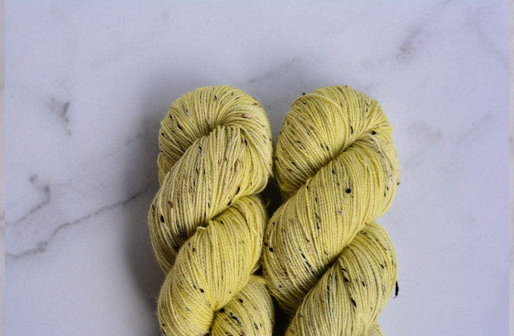 'Sunflower'- 85% Superwash Bluefaced Leicester Wool, 15% Donegal Nep, 438 Yards, 100 Grams