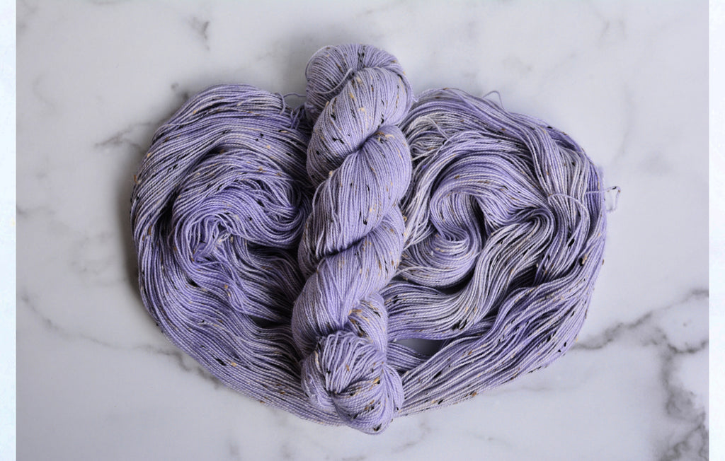 'Lavender'- 85% Superwash Bluefaced Leicester Wool, 15% Donegal Nep, 438 Yards, 100 Grams