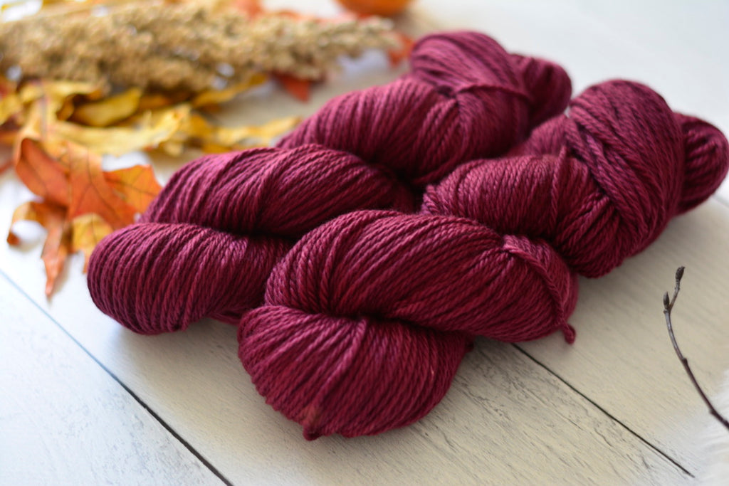 'Aubergine' - Aran/Worsted Superwash Merino Wool Yarn, 181 Yards, 100 grams